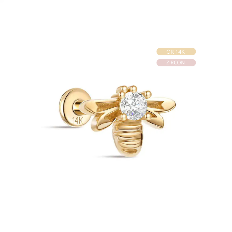 Abeille coeur brillant